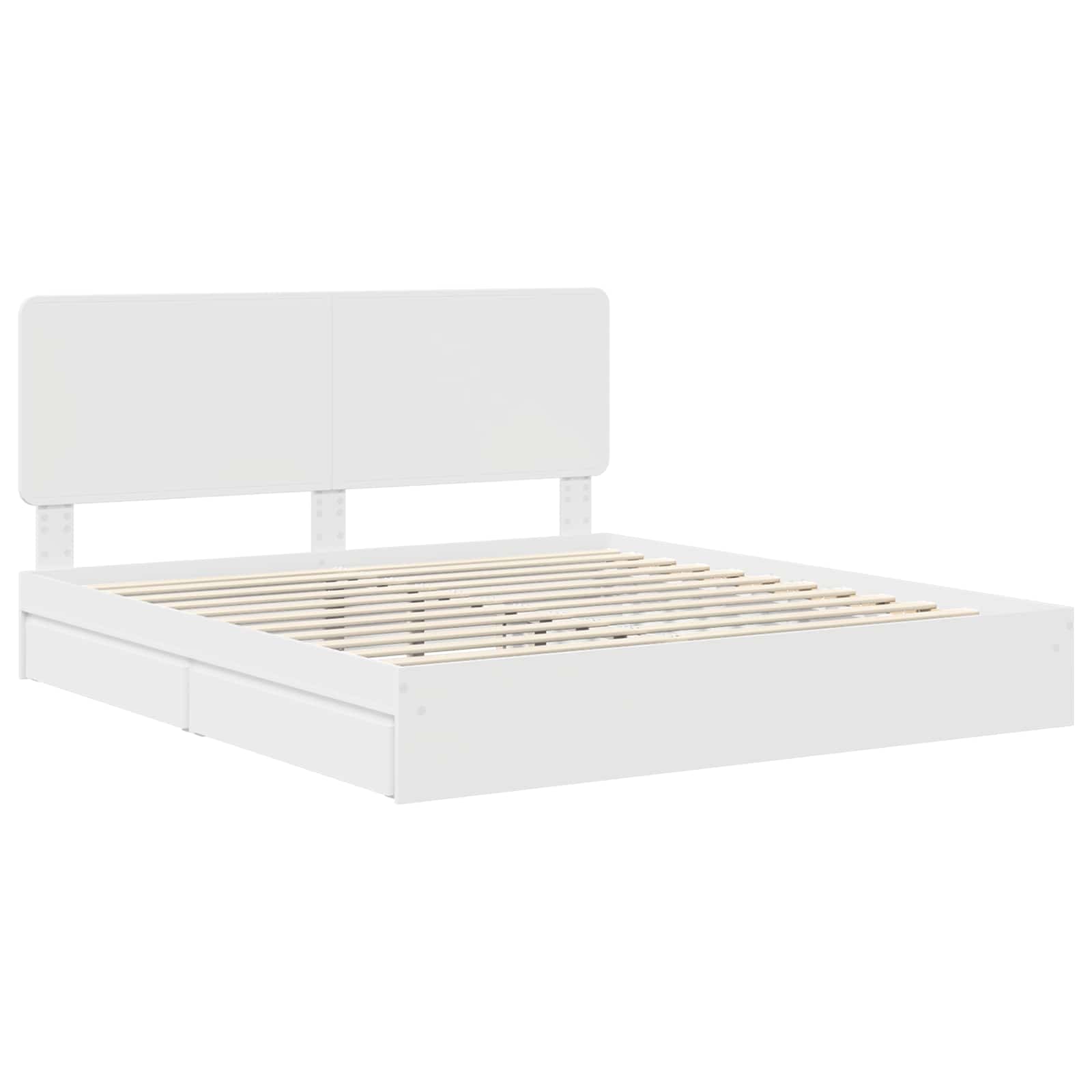Lit de Rangement Réglable Blanc 180 x 200 cm Bois d'ingénierie
