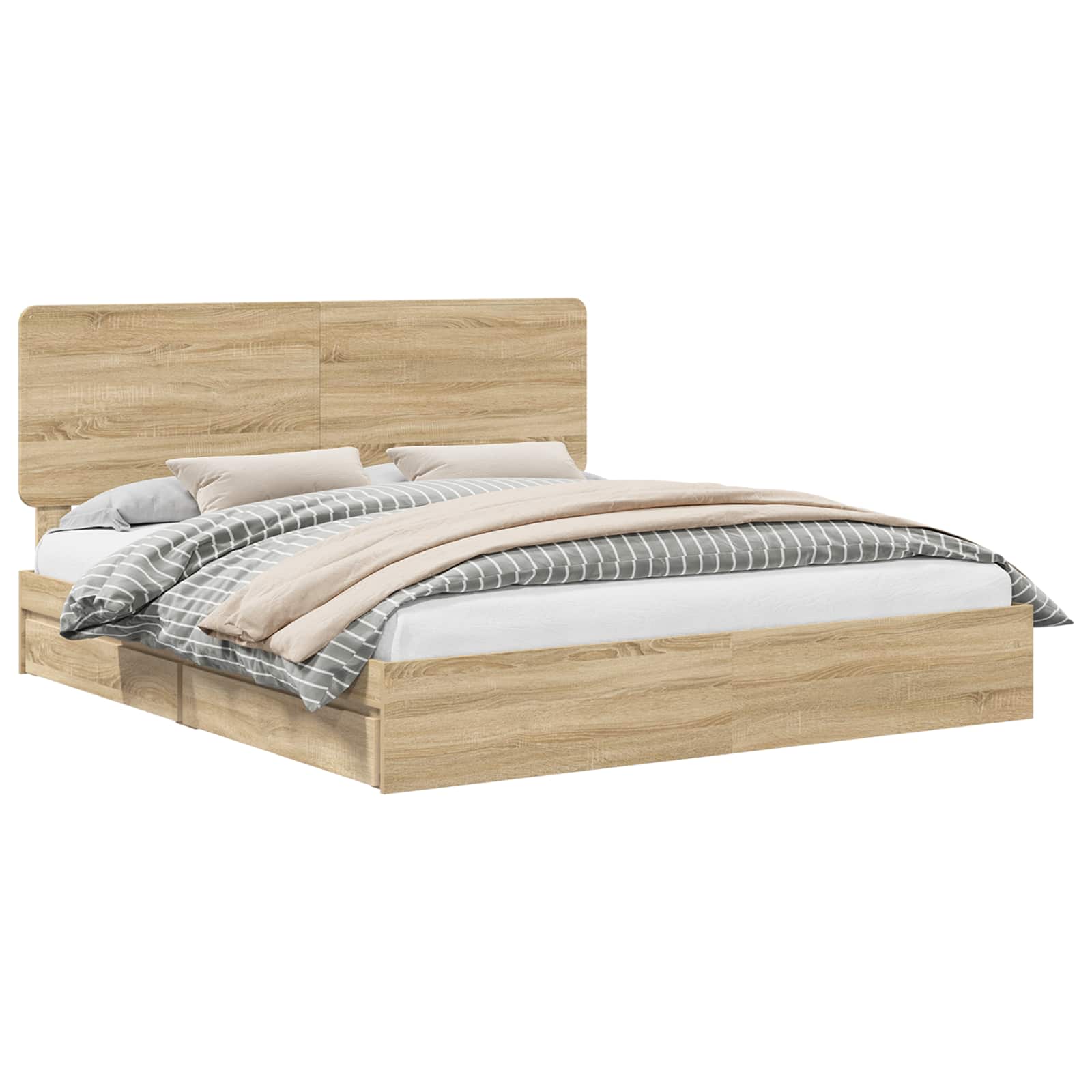 Lit de Rangement Chêne Sonoma 180 x 200 cm Bois d'ingénierie - XIOS