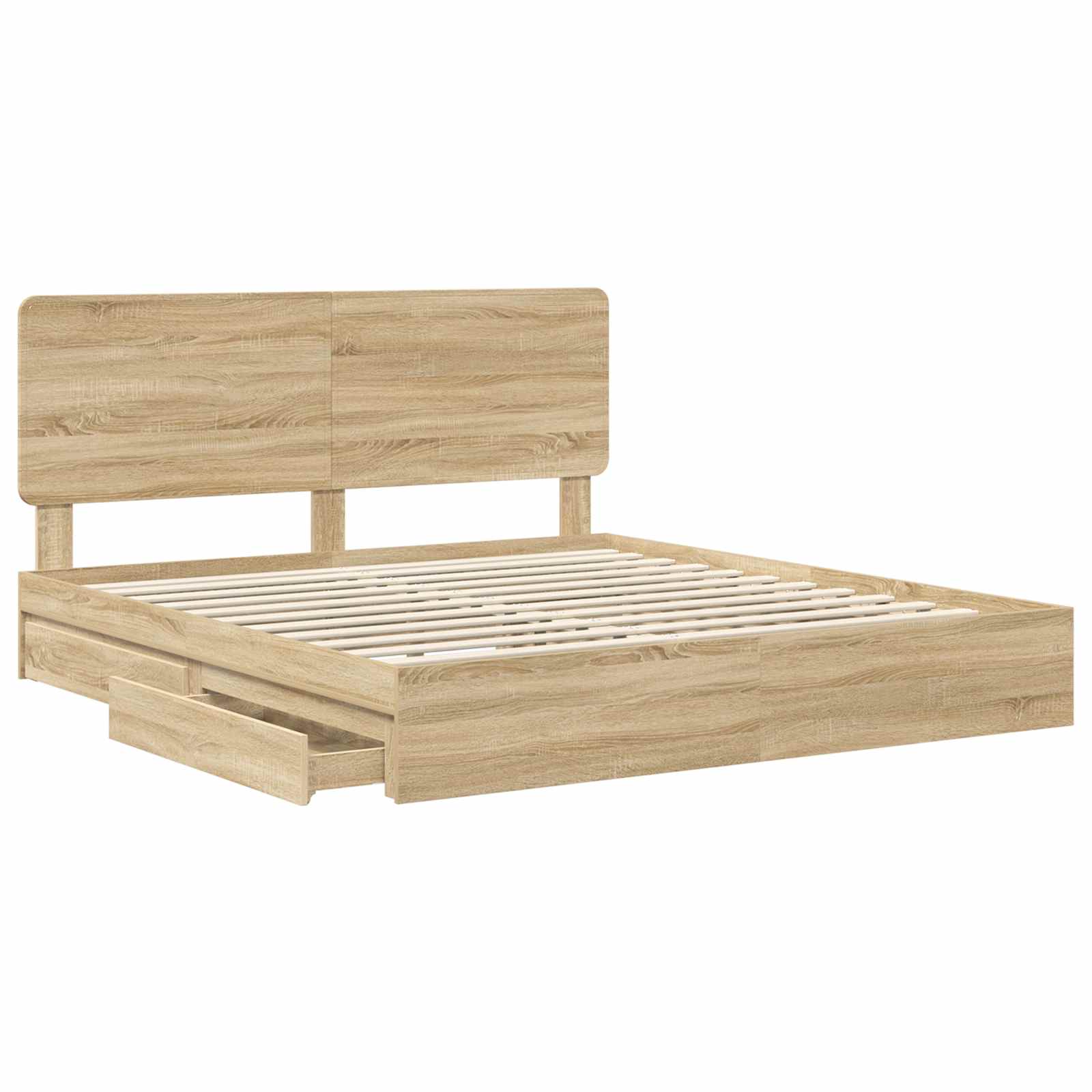 Lit de Rangement Chêne Sonoma 180 x 200 cm Bois d'ingénierie - XIOS