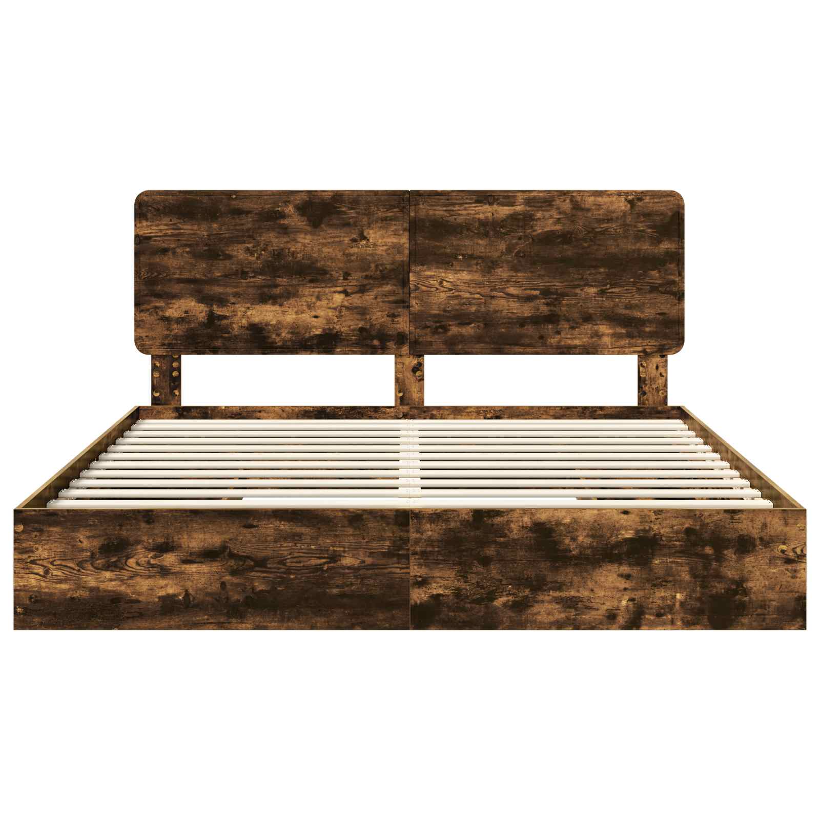 Lit de Rangement Chêne fumé 180 x 200 cm Bois d'ingénierie