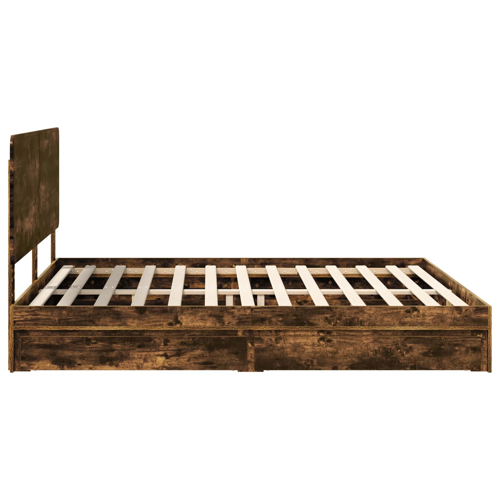 Lit de Rangement Chêne fumé 180 x 200 cm Bois d'ingénierie - XIOS