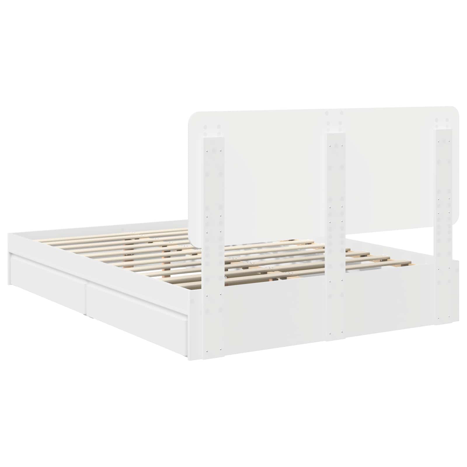 Lit de Rangement Blanc 160 x 200 cm Bois d'ingénierie - XIOS