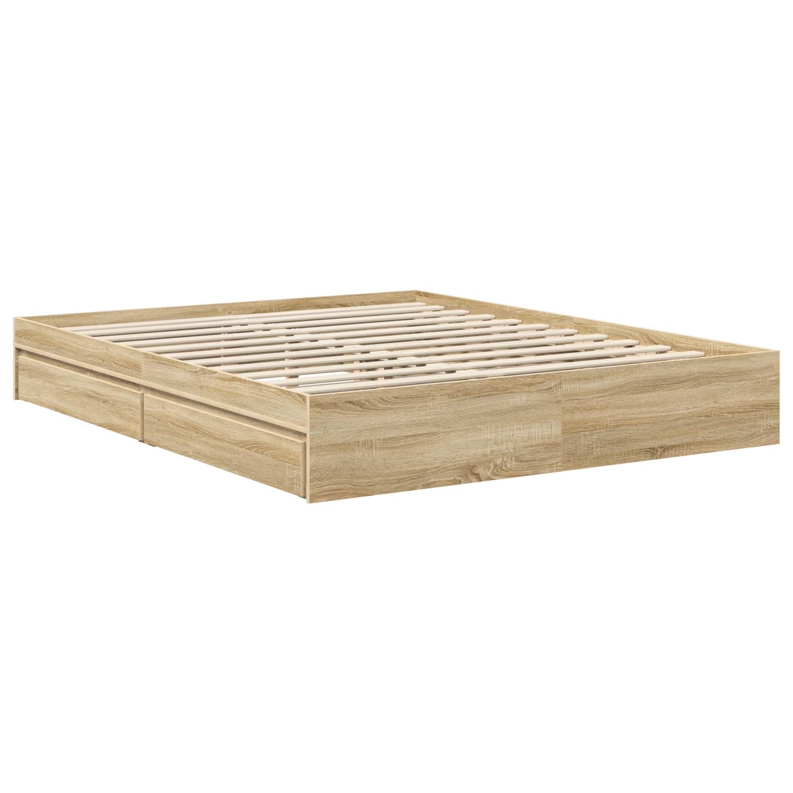 Lit de Rangement Chêne Sonoma 160 x 200 cm Bois d'ingénierie