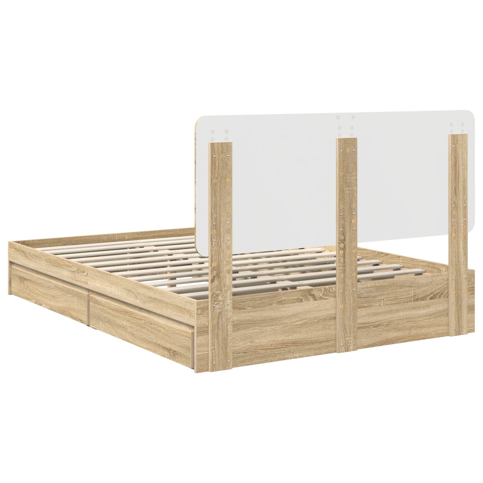 Lit de Rangement Chêne Sonoma 160 x 200 cm Bois d'ingénierie - XIOS