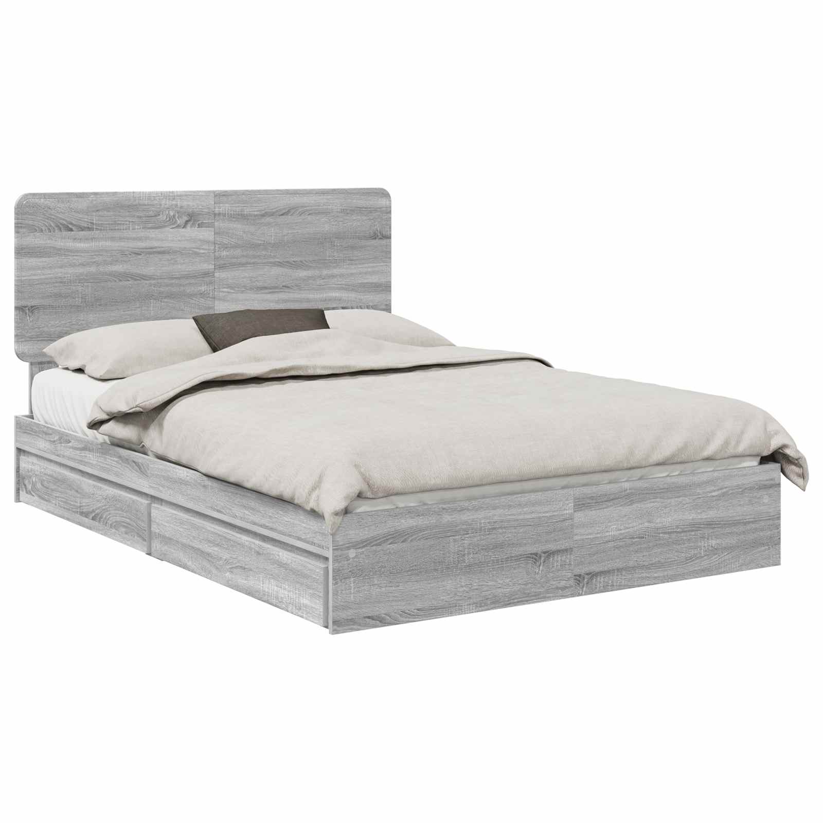 Lit de Rangement Gris Sonoma 160 x 200 cm Bois d'ingénierie - XIOS