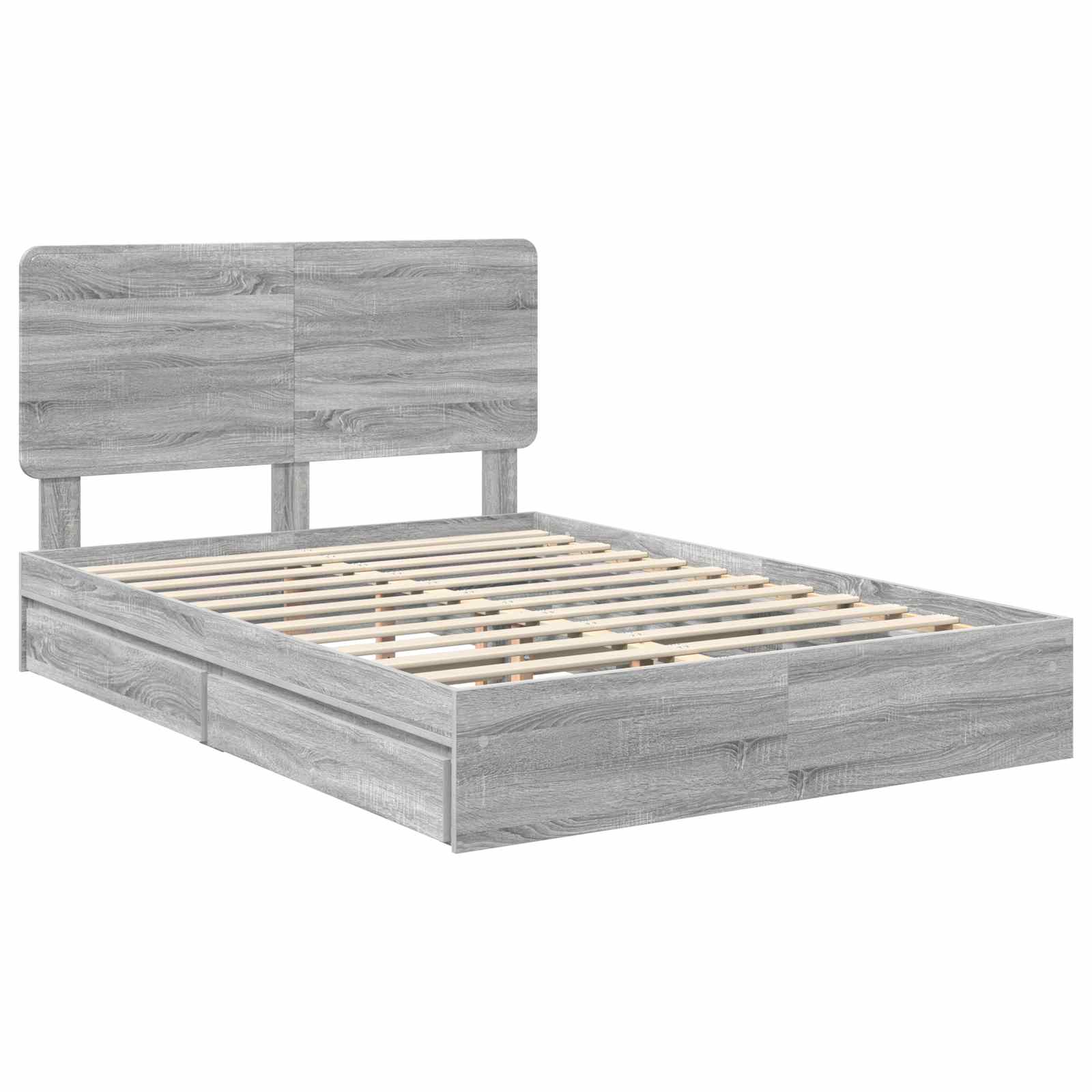 Lit de Rangement Gris Sonoma 160 x 200 cm Bois d'ingénierie - XIOS