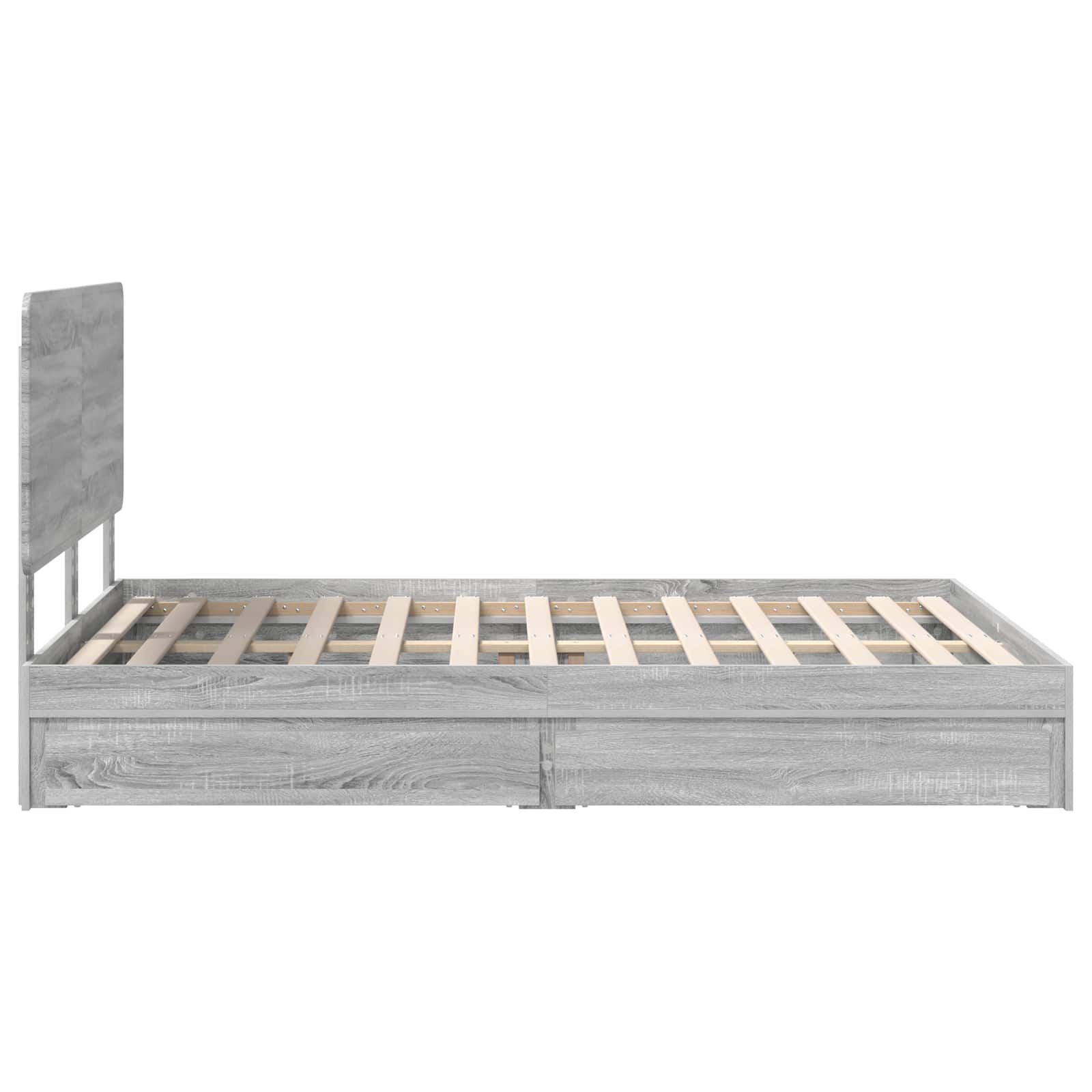 Lit de Rangement Gris Sonoma 160 x 200 cm Bois d'ingénierie - XIOS