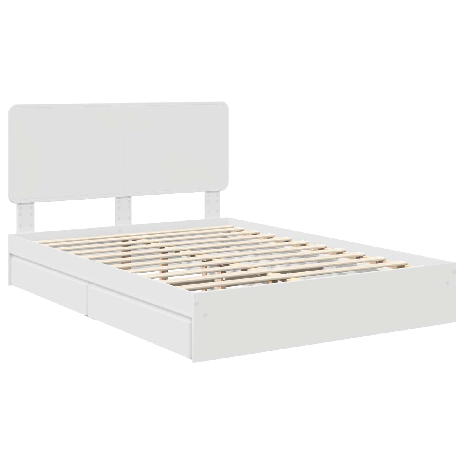 Lit de Rangement Réglable Blanc 140 x 190 cm Bois d'ingénierie