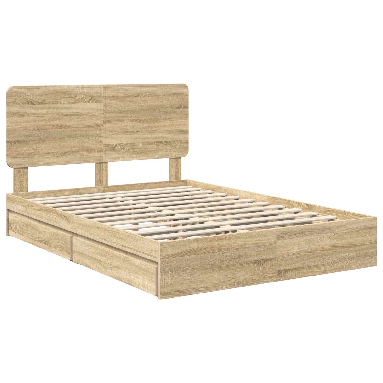 Lit de Rangement Chêne Sonoma 140 x 190 cm Bois d'ingénierie