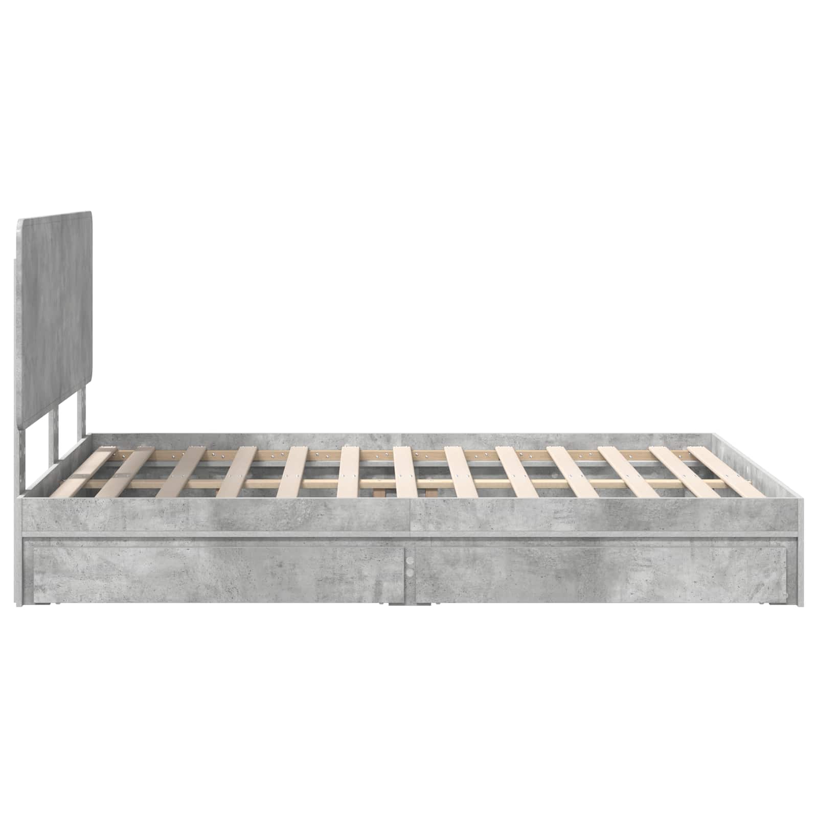 Cadre de lit Gris béton 140 x 190 cm Bois d'ingénierie - XIOS