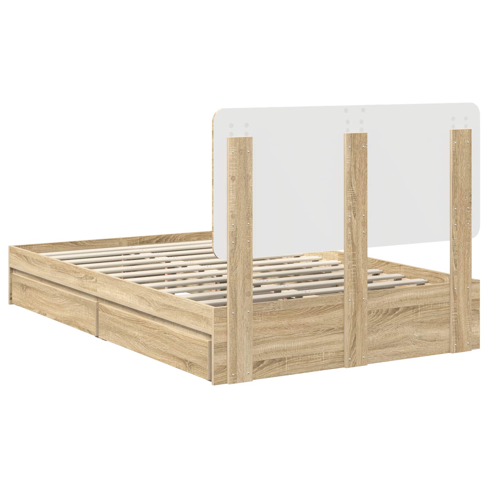 Lit de Rangement Chêne Sonoma 135 x 190 cm Bois d'ingénierie - XIOS
