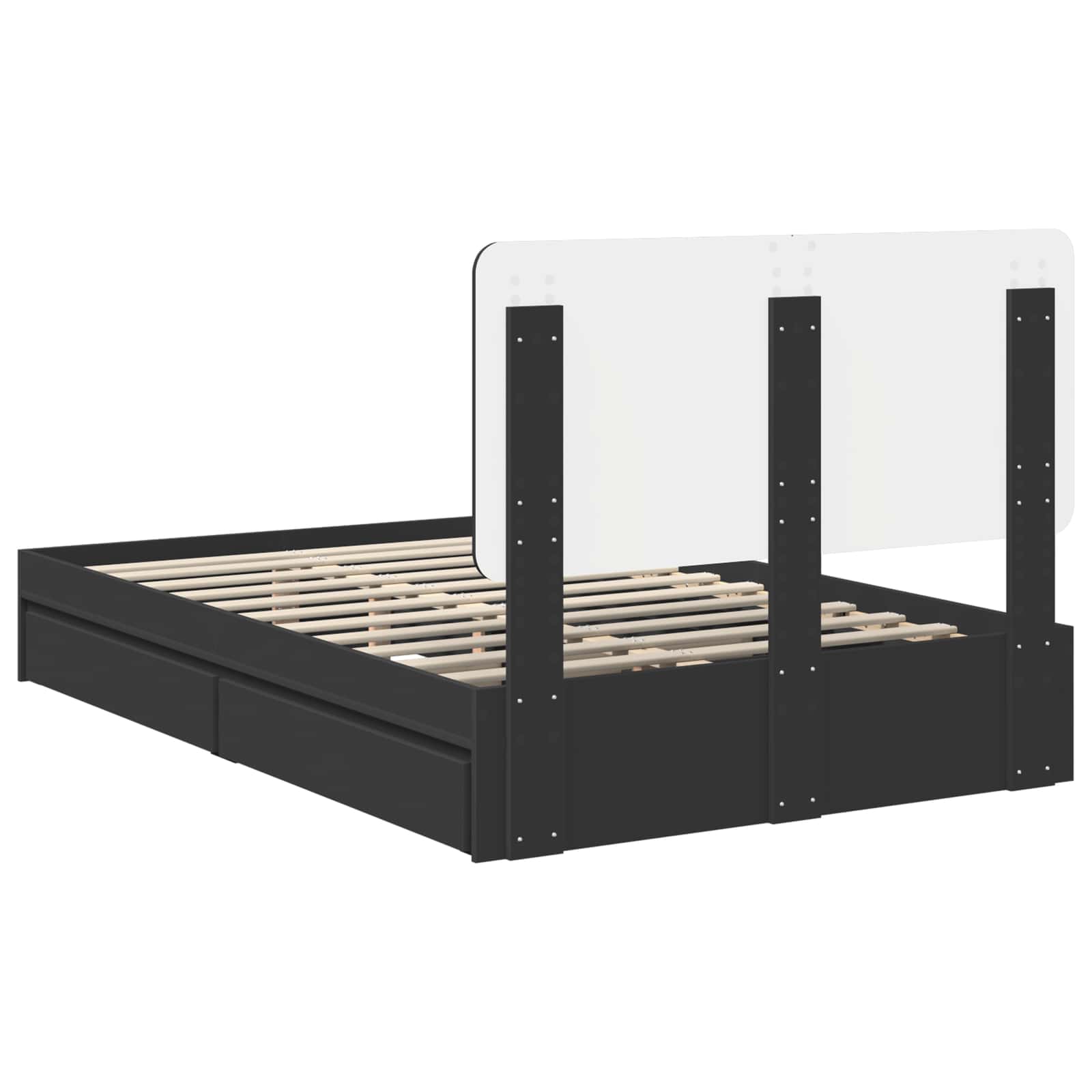 Lit de Rangement Noir 120 x 200 cm Bois d'ingénierie - XIOS