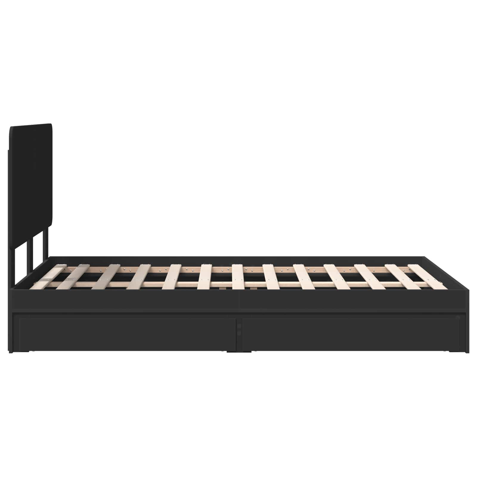 Lit de Rangement Noir 120 x 200 cm Bois d'ingénierie - XIOS