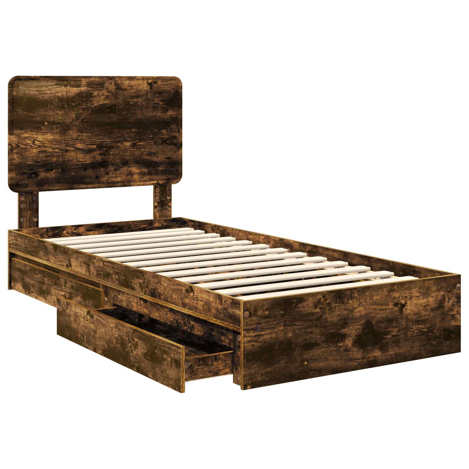 Cadre de lit Chêne fumé 100 x 200 cm Bois d'ingénierie - XIOS