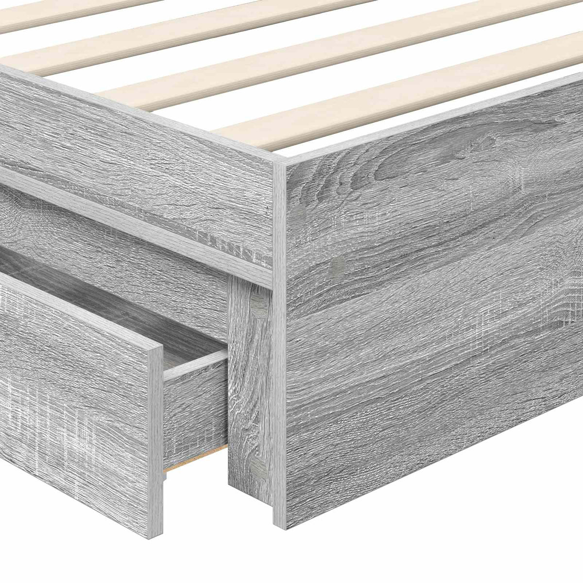 Lit de Rangement Gris Sonoma 100 x 200 cm Bois d'ingénierie