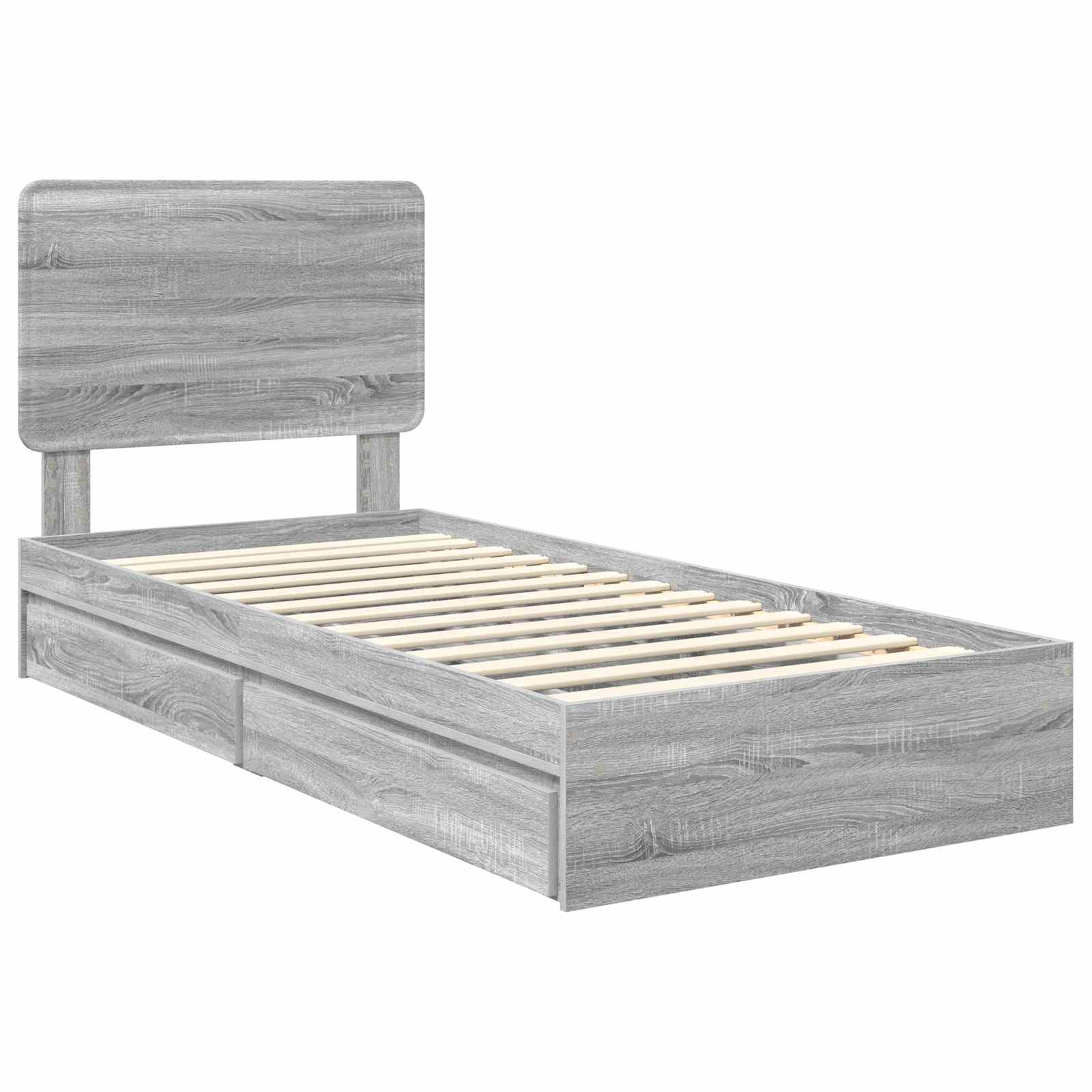 Lit de Rangement Gris Sonoma 100 x 200 cm Bois d'ingénierie - XIOS