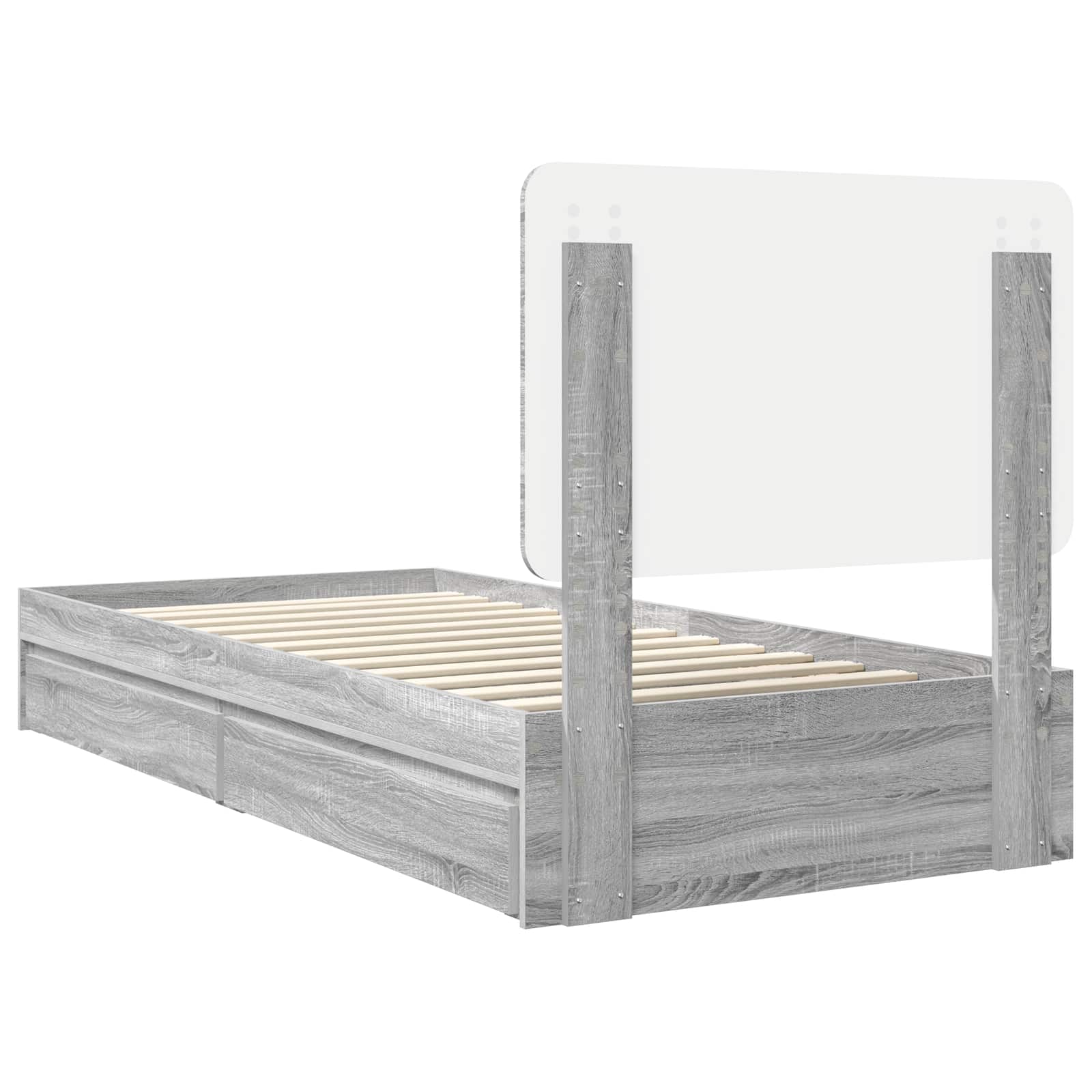 Lit de Rangement Gris Sonoma 100 x 200 cm Bois d'ingénierie - XIOS