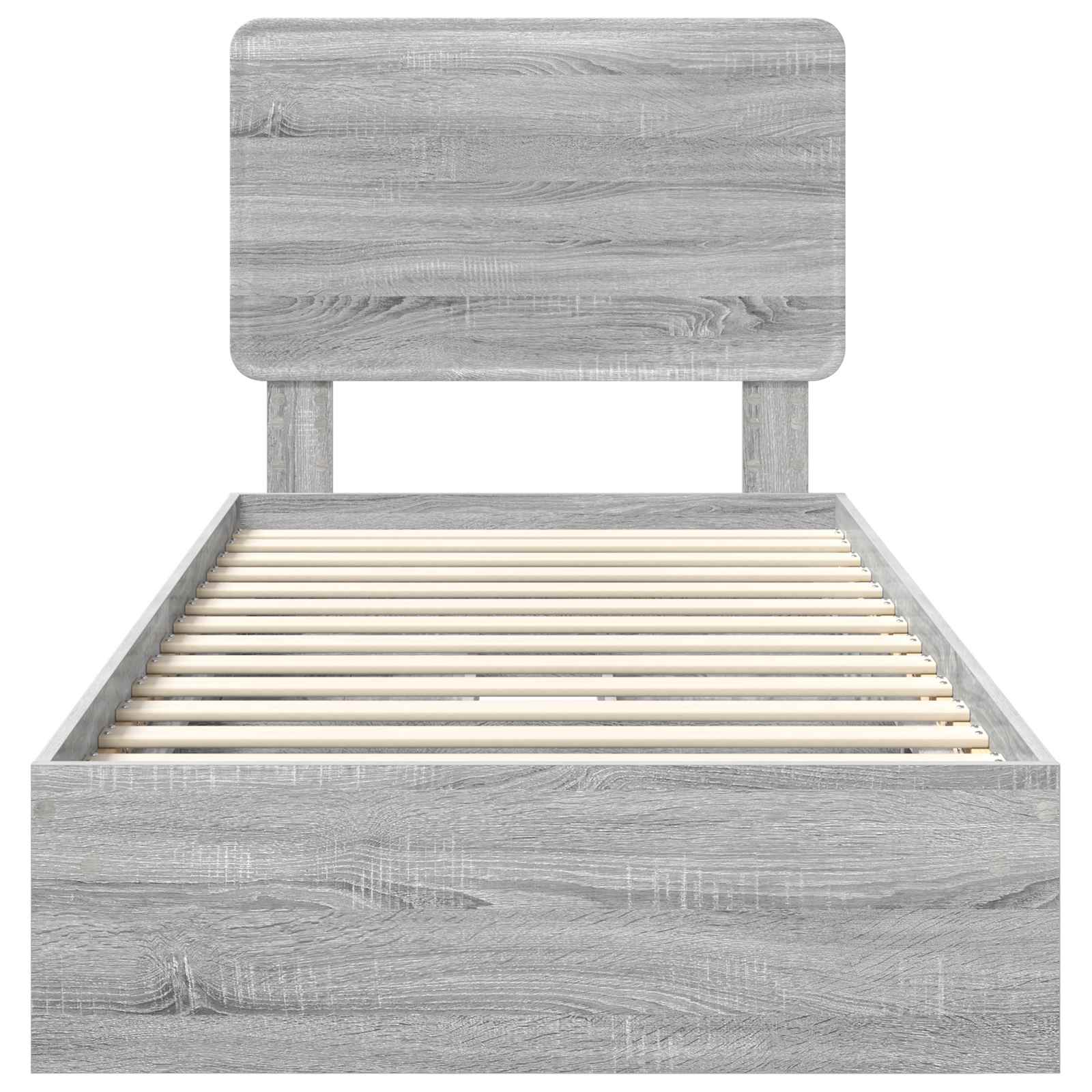 Lit de Rangement Gris Sonoma 100 x 200 cm Bois d'ingénierie - XIOS