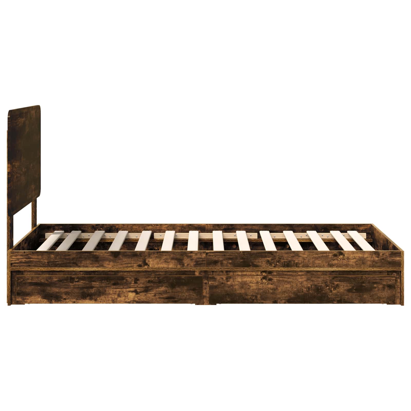 Lit de Rangement Chêne fumé 90 x 200 cm Bois d'ingénierie - XIOS