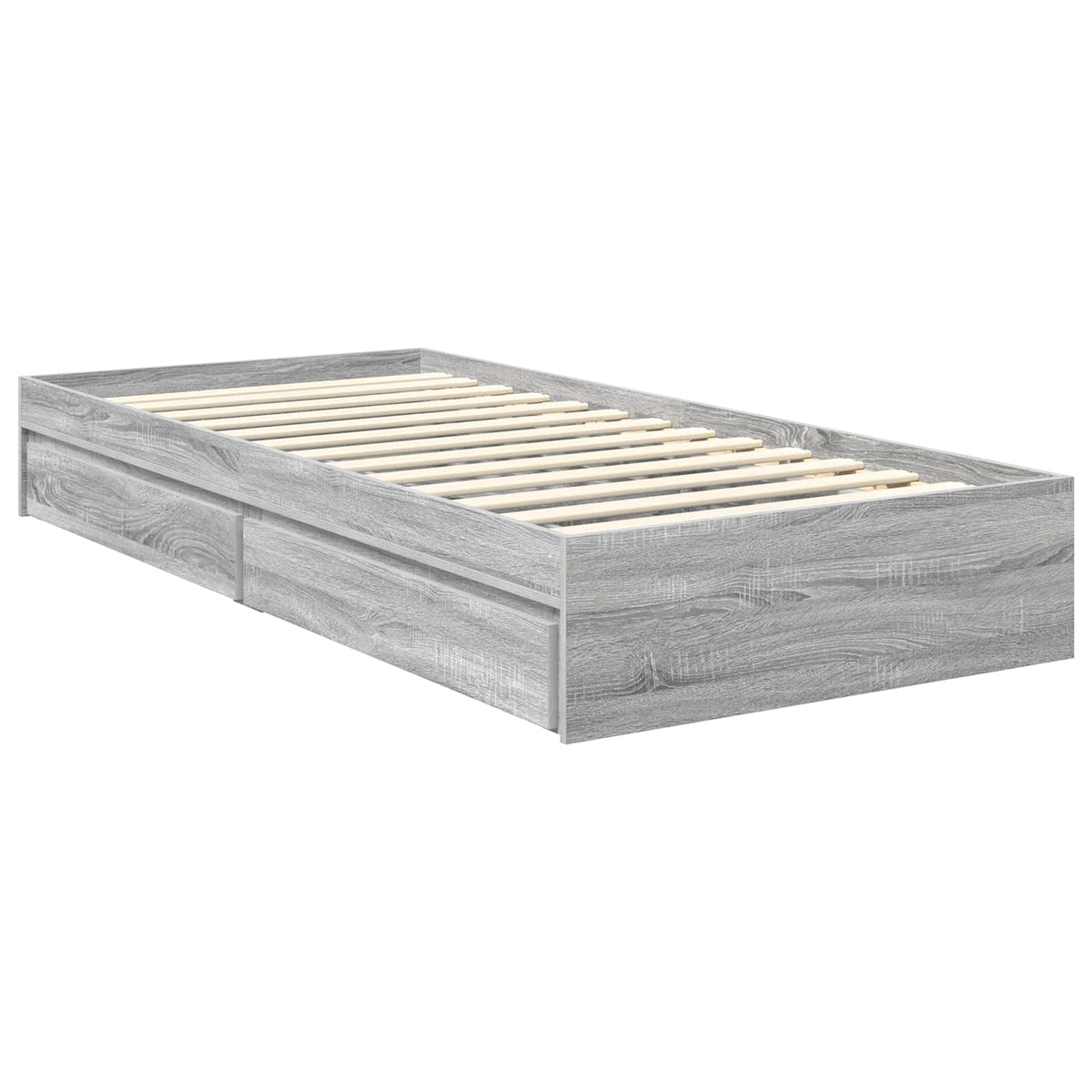 Lit de Rangement Gris Sonoma 90 x 200 cm Bois d'ingénierie