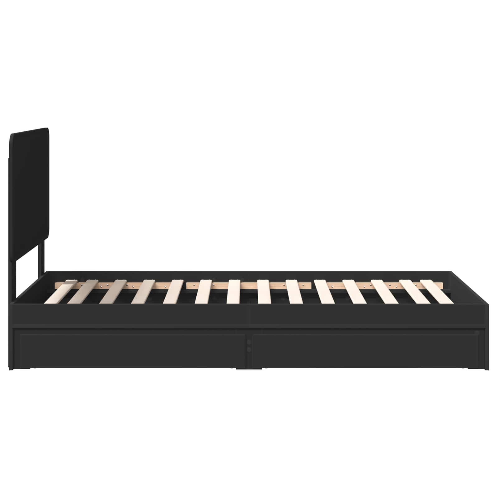 Lit de Rangement avec tiroir Noir 90 x 190 cm Bois d'ingénierie - XIOS