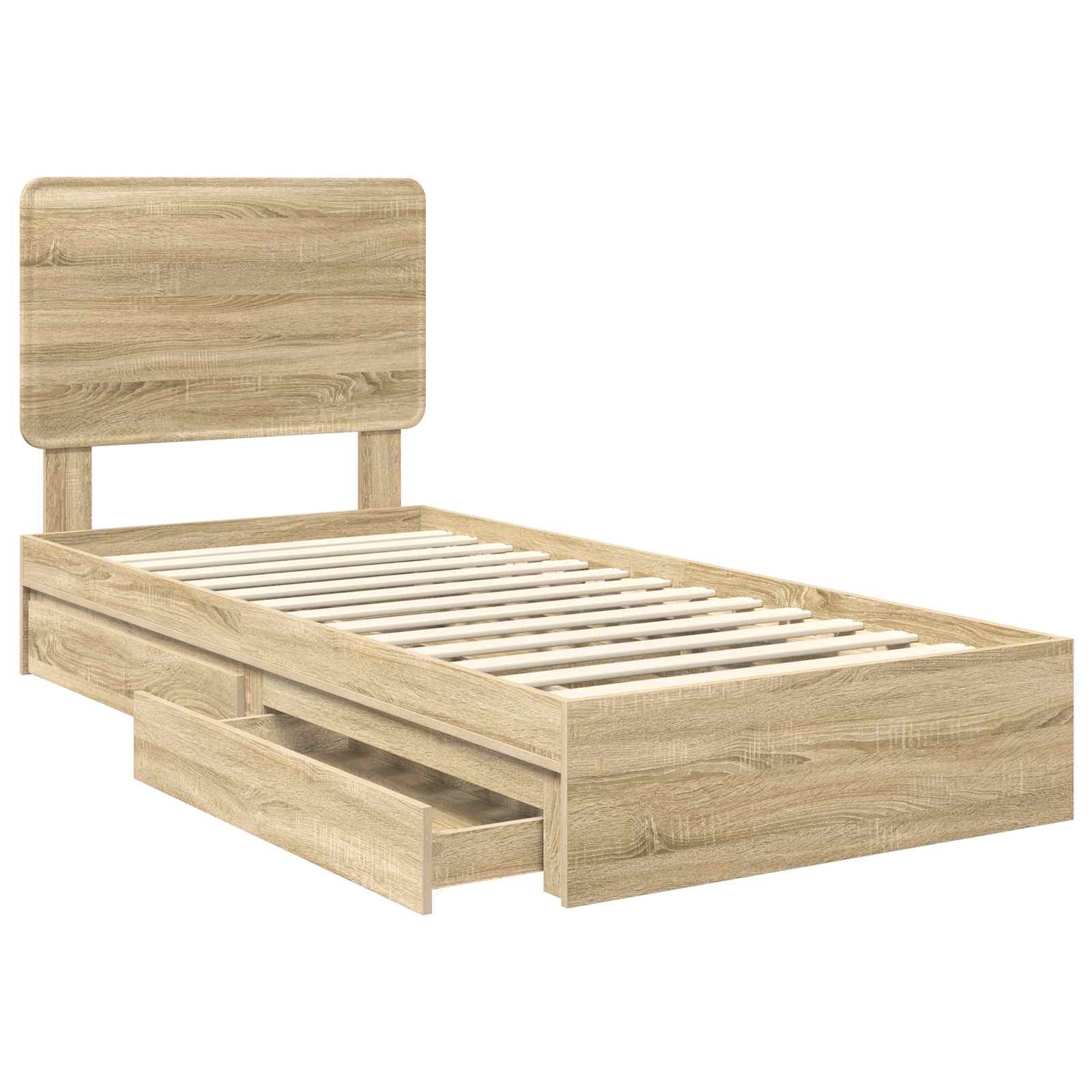 Lit de Rangement Chêne Sonoma 90 x 190 cm Bois d'ingénierie - XIOS