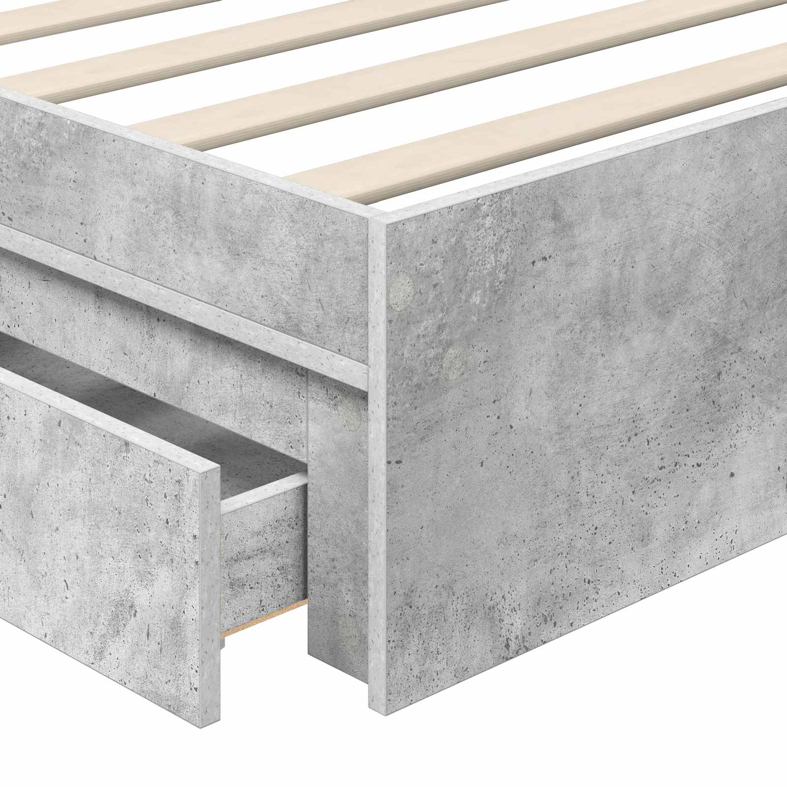 Lit de Rangement Gris béton 90 x 190 cm Bois d'ingénierie - XIOS