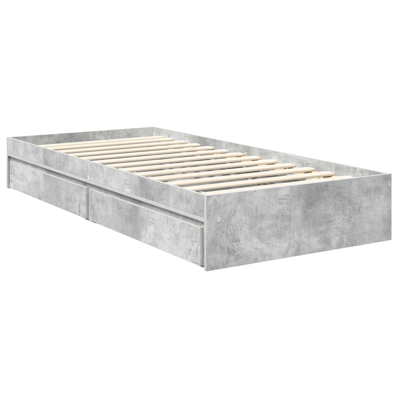 Lit de Rangement Gris béton 90 x 190 cm Bois d'ingénierie - XIOS