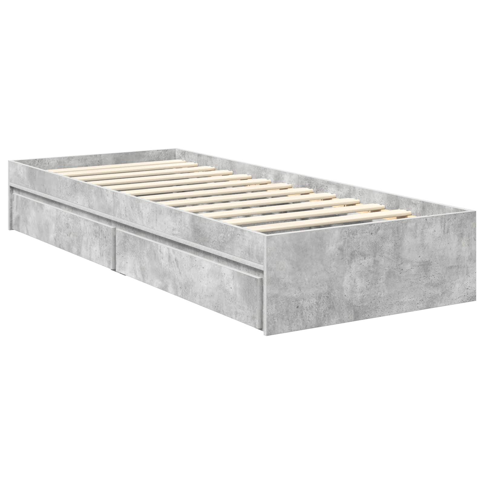 Cadre de lit Gris béton 75 x 190 cm Bois d'ingénierie - XIOS
