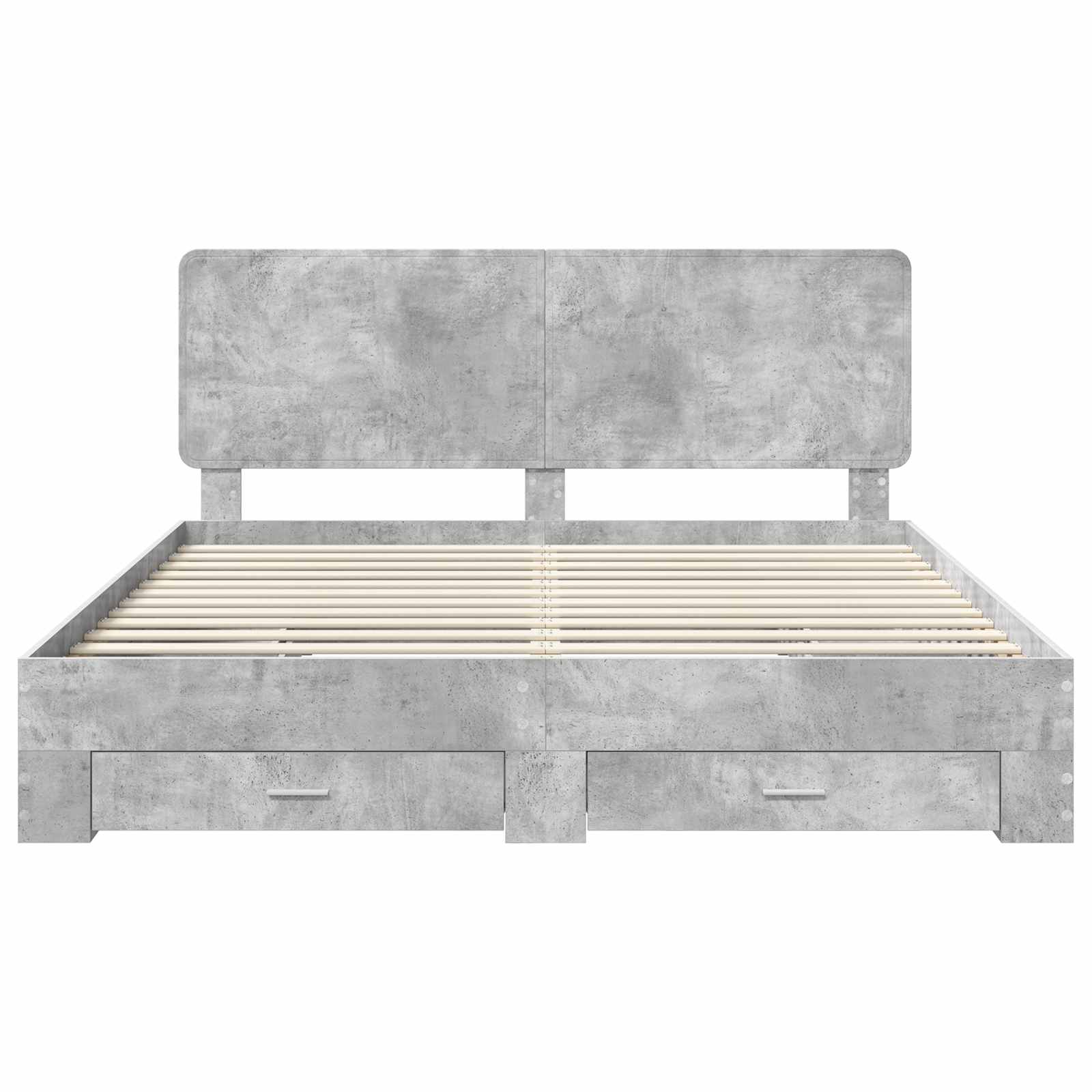 Cadre de lit Gris béton 180 x 200 cm Bois d'ingénierie - XIOS