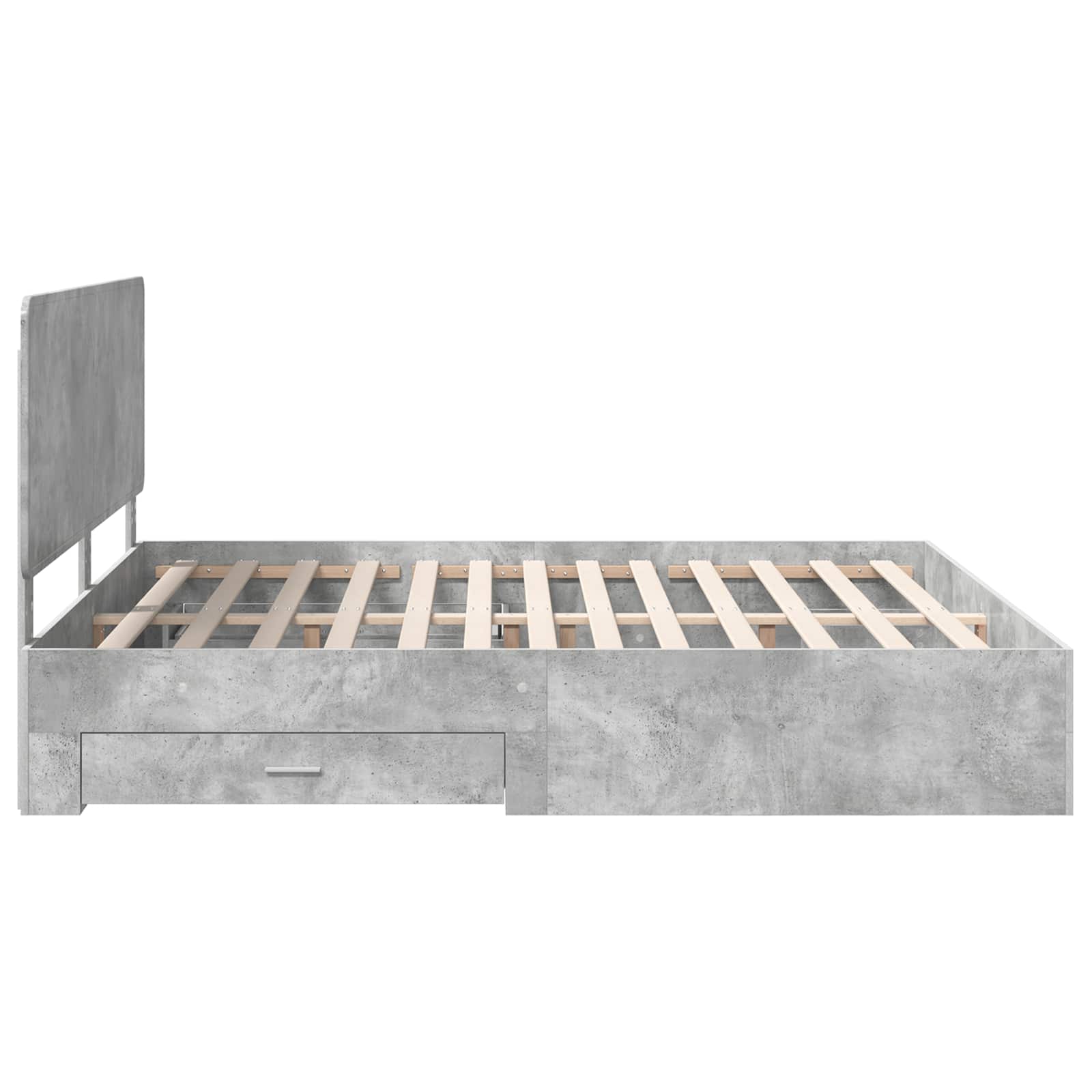Cadre de lit Gris béton 180 x 200 cm Bois d'ingénierie - XIOS