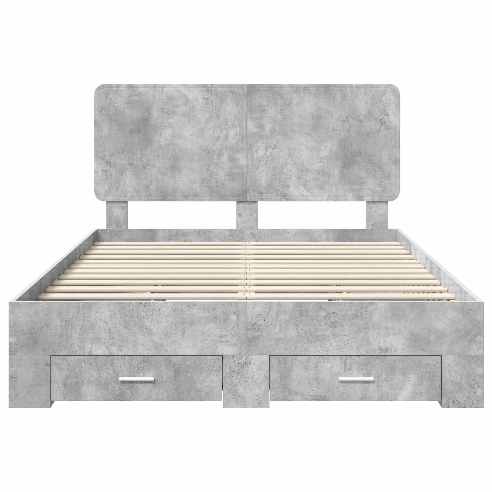 Cadre de lit Gris béton 150 x 200 cm Bois d'ingénierie - XIOS