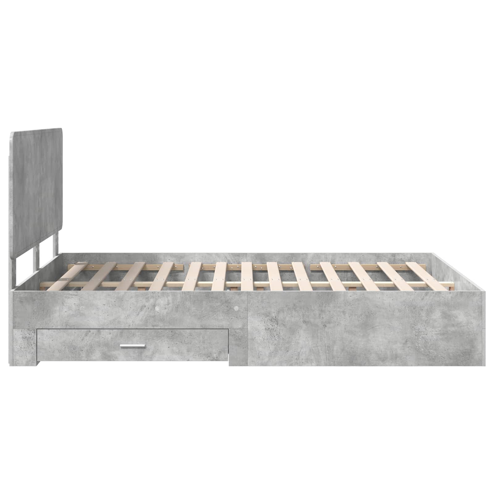 Cadre de lit Gris béton 150 x 200 cm Bois d'ingénierie - XIOS