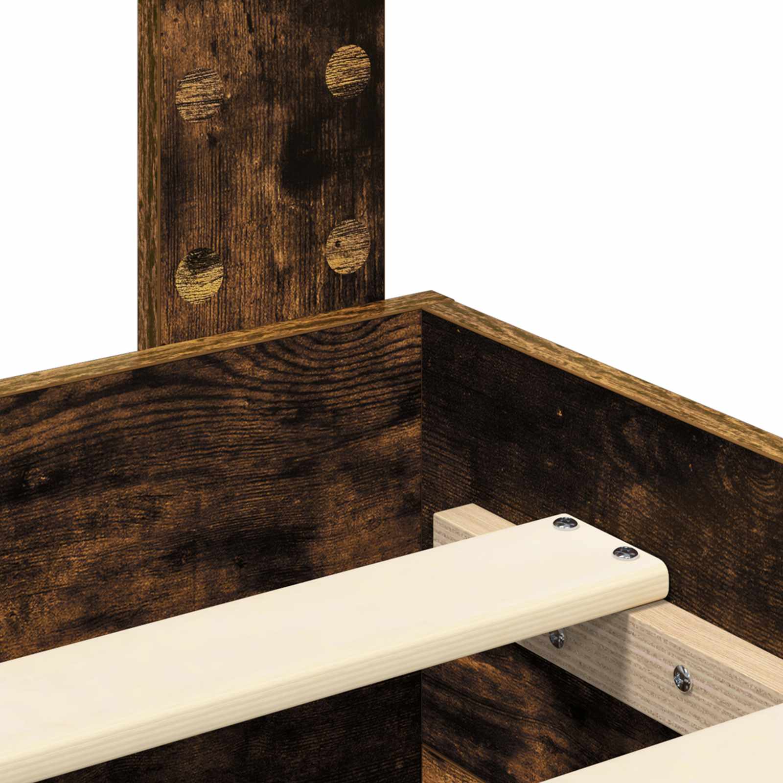 Cadre de lit Chêne fumé 150 x 200 cm Bois d'ingénierie - XIOS