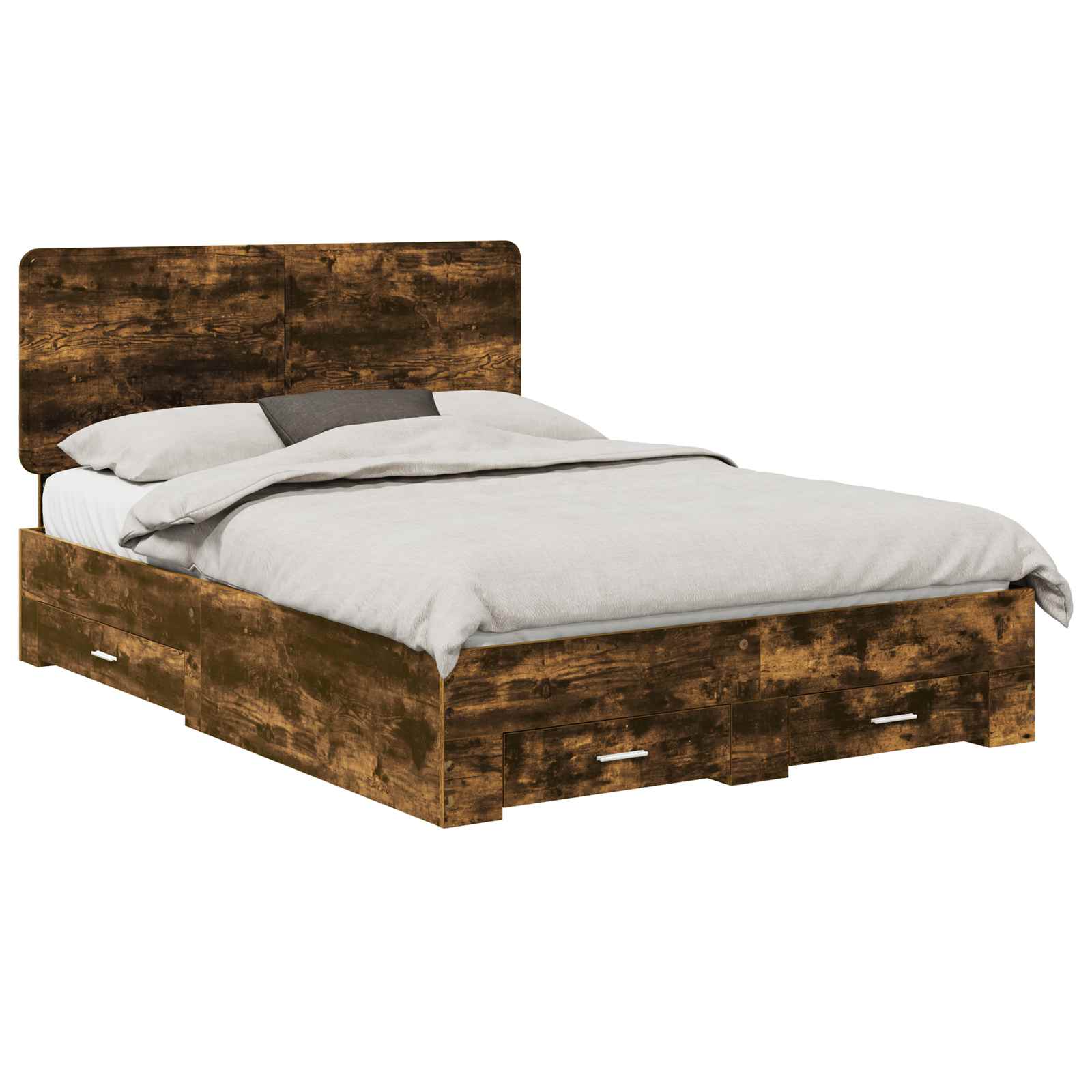 Cadre de lit Chêne fumé 150 x 200 cm Bois d'ingénierie - XIOS
