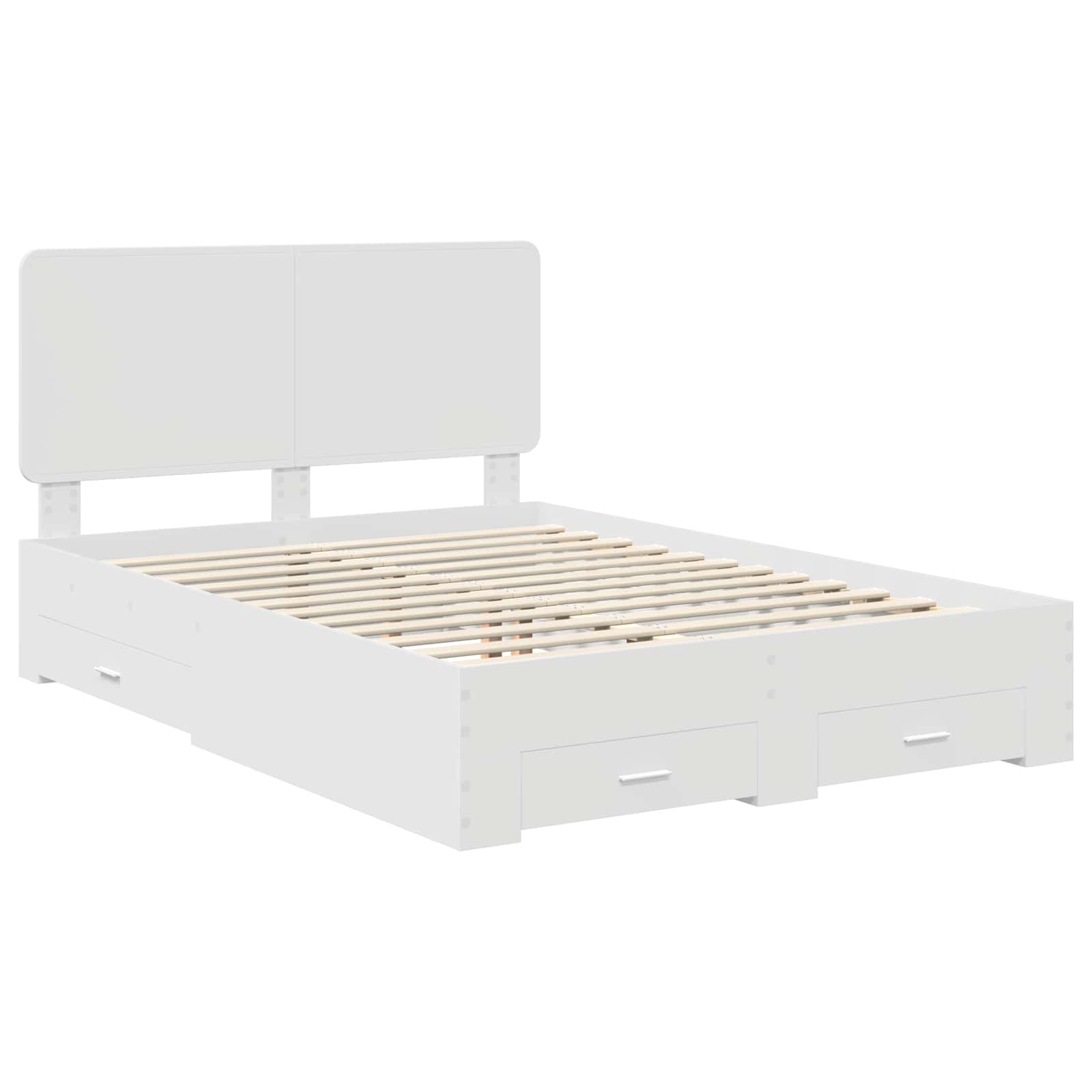 Cadre de lit avec tiroir Blanc 140 x 190 cm Bois d'ingénierie - XIOS