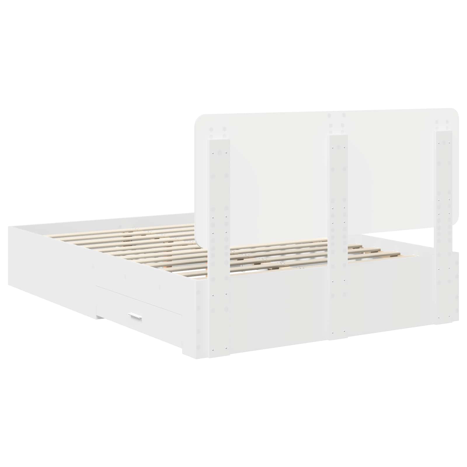 Cadre de lit avec tiroir Blanc 140 x 190 cm Bois d'ingénierie - XIOS