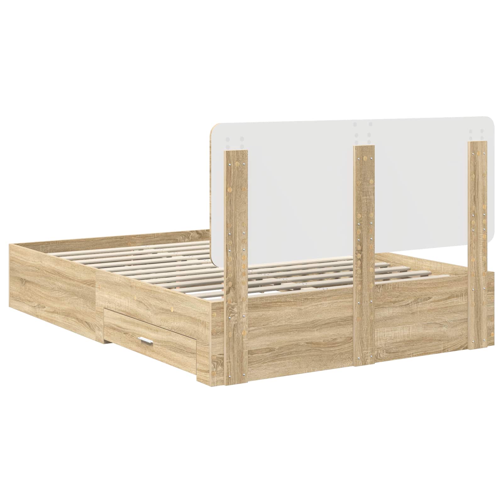 Cadre de lit Chêne Sonoma 140 x 190 cm Bois d'ingénierie - XIOS