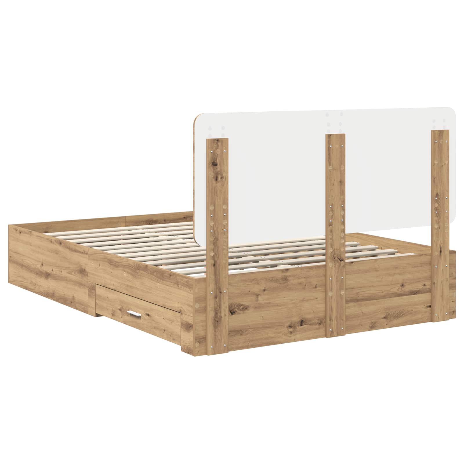 Cadre de lit Chêne artisanal 140 x 190 cm Bois d'ingénierie - XIOS