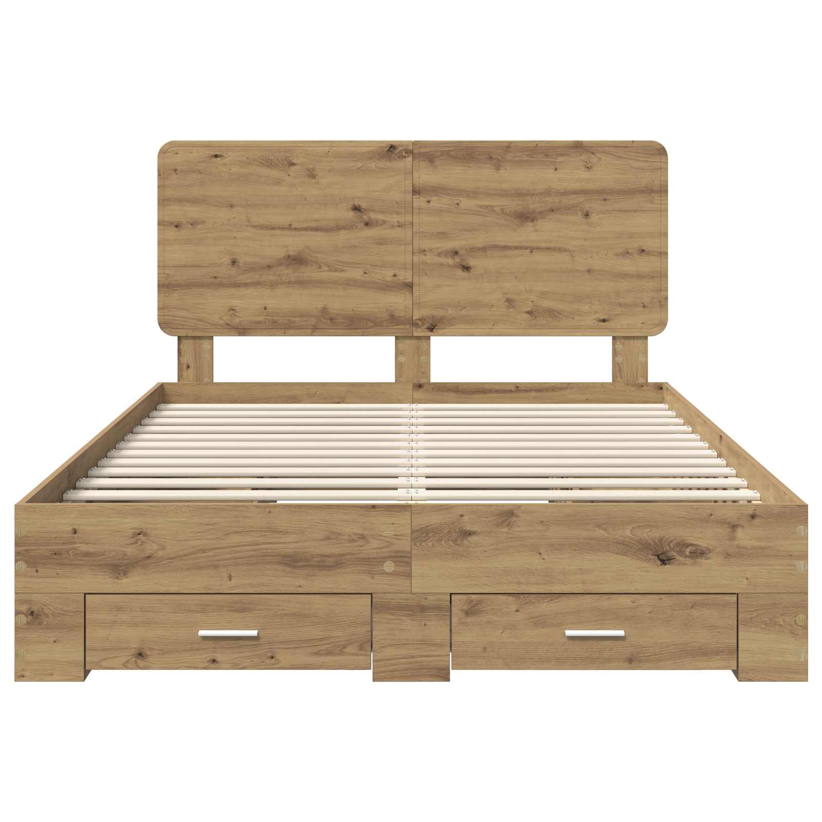 Cadre de lit Chêne artisanal 140 x 190 cm Bois d'ingénierie - XIOS