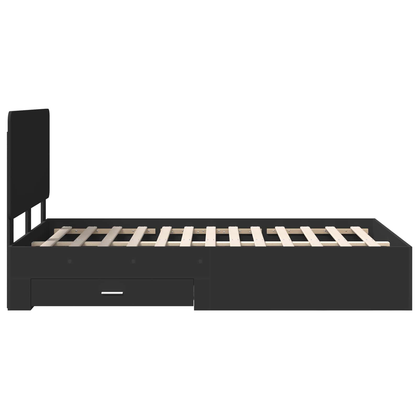 Cadre de lit avec tiroir Noir 135 x 190 cm Bois d'ingénierie - XIOS
