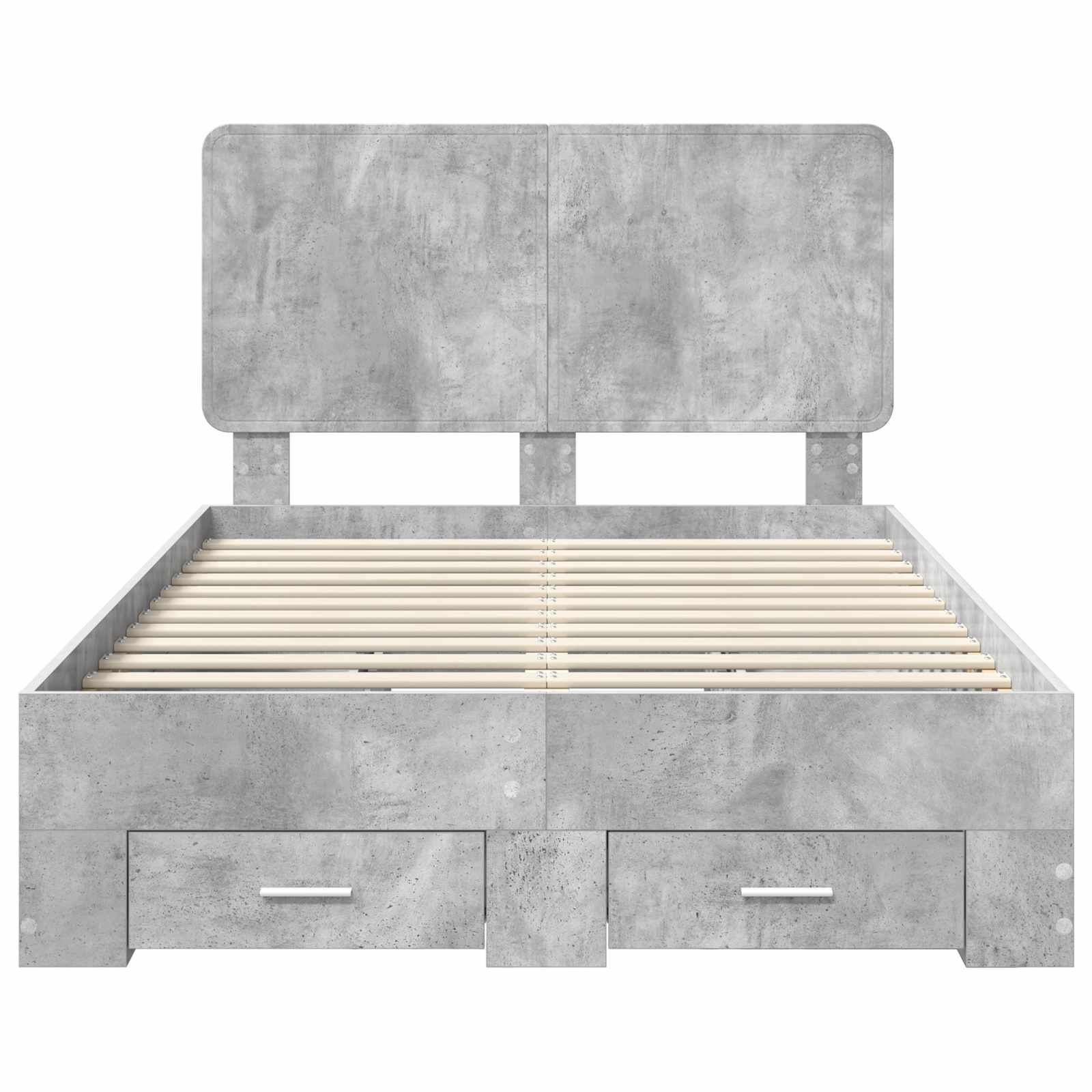 Cadre de lit Gris béton 135 x 190 cm Bois d'ingénierie - XIOS