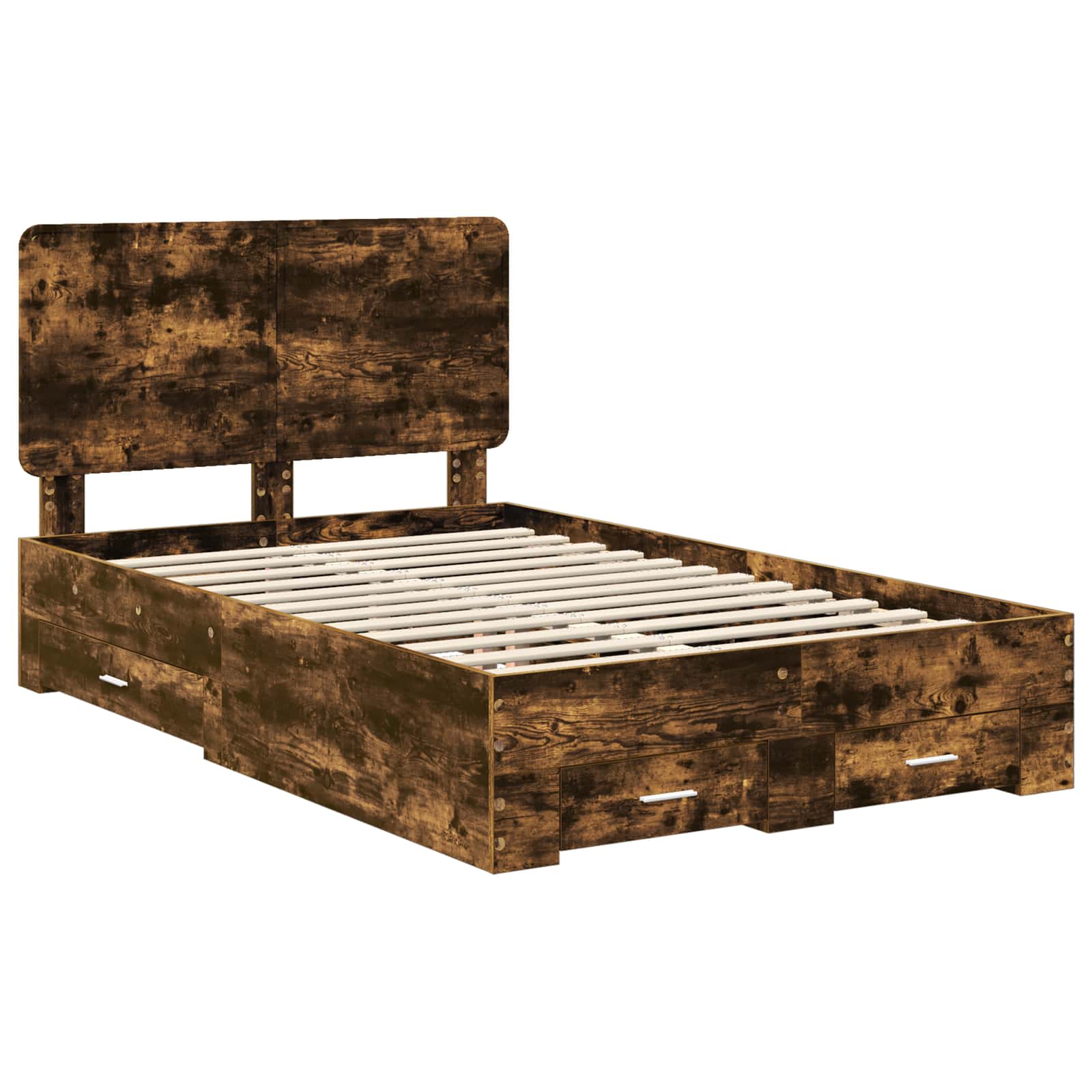 Cadre de lit Chêne fumé 135 x 190 cm Bois d'ingénierie - XIOS