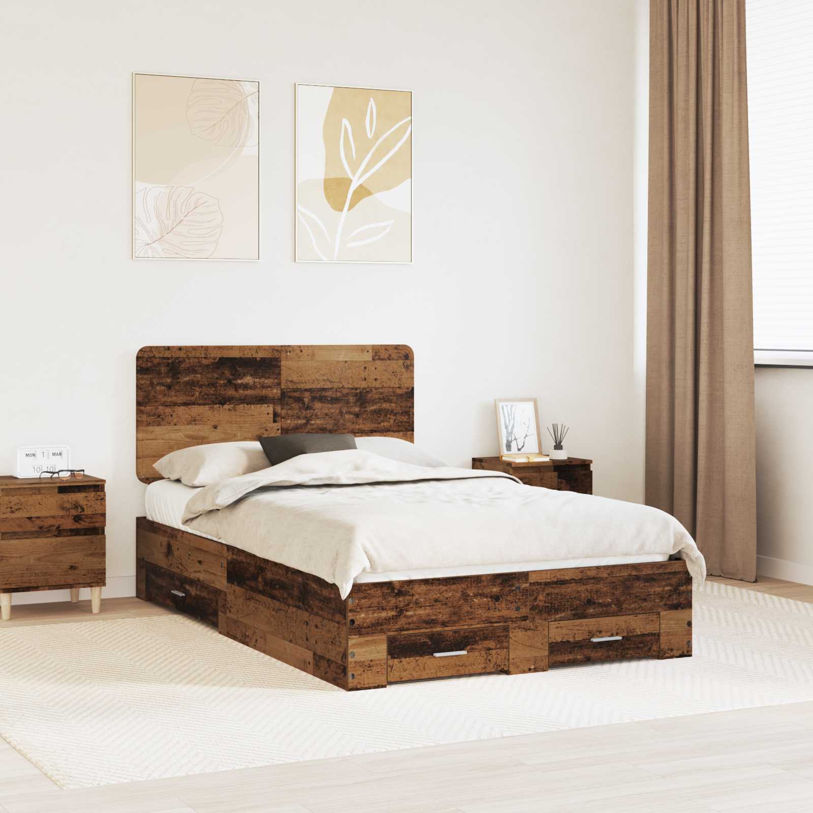 Cadre de lit Bois ancien 120 x 190 cm Bois d'ingénierie - XIOS