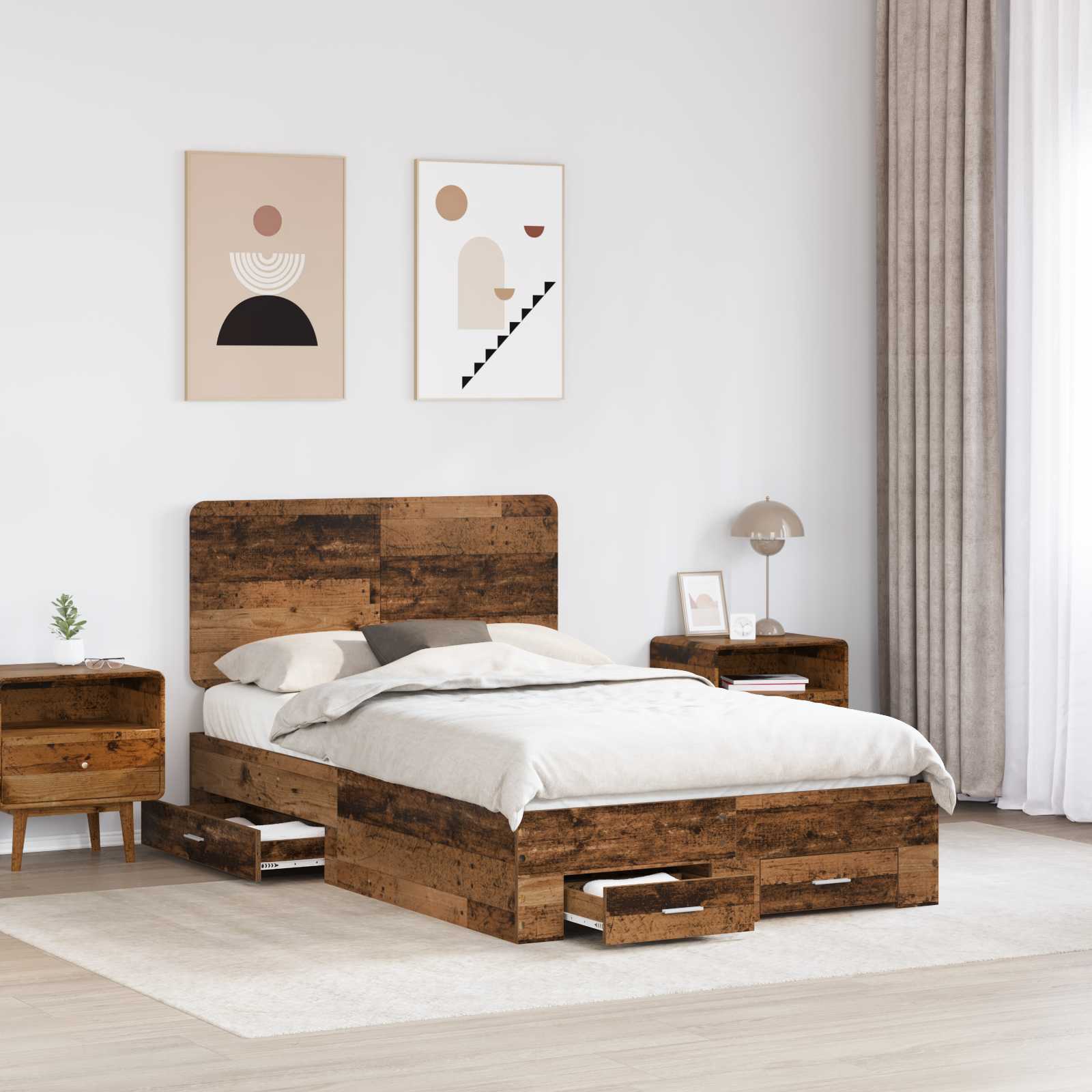 Cadre de lit Bois ancien 120 x 190 cm Bois d'ingénierie - XIOS