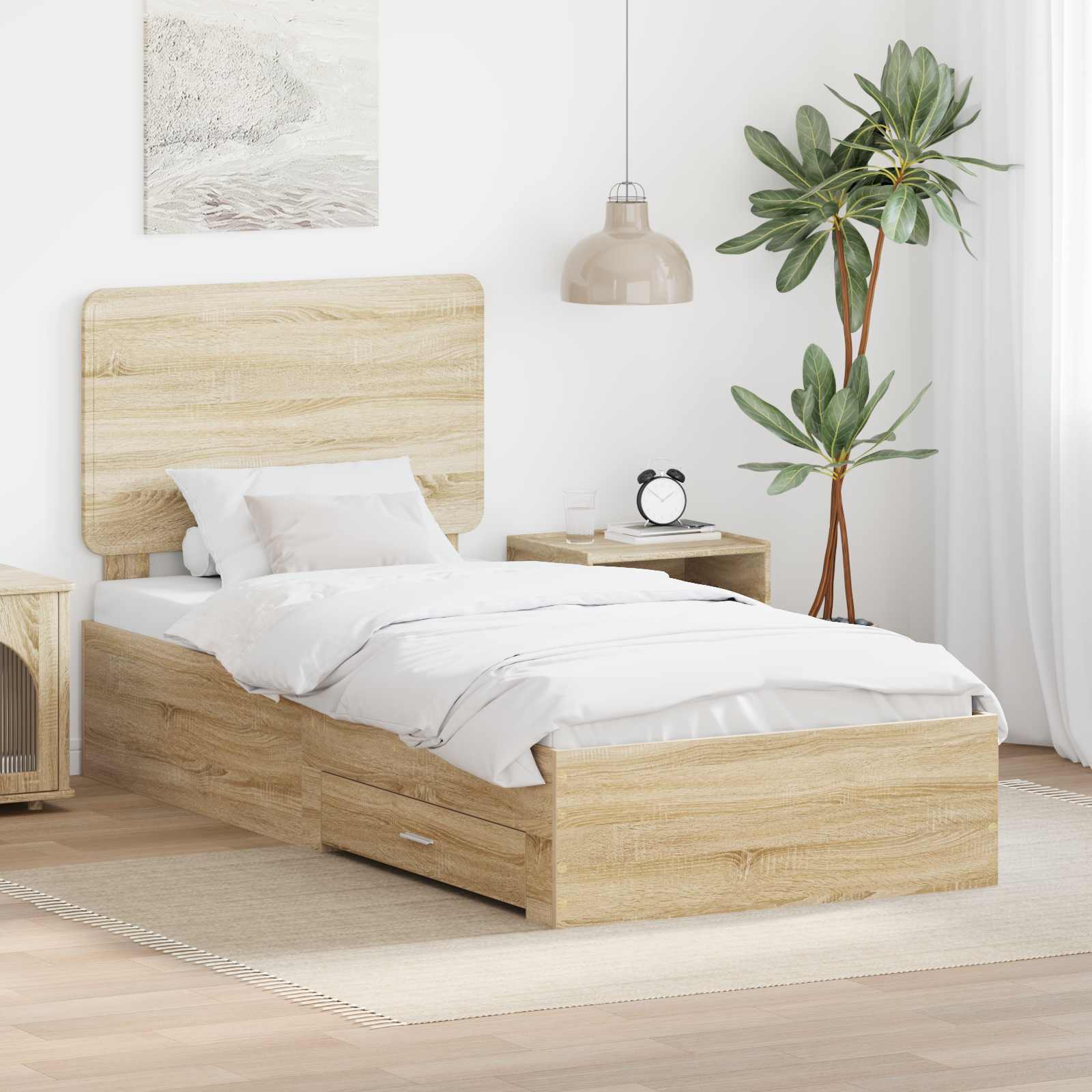 Cadre de lit Chêne Sonoma 90 x 200 cm Bois d'ingénierie - XIOS