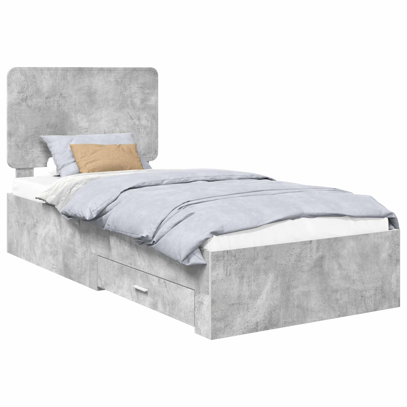 Cadre de lit Gris béton 90 x 190 cm Bois d'ingénierie - XIOS