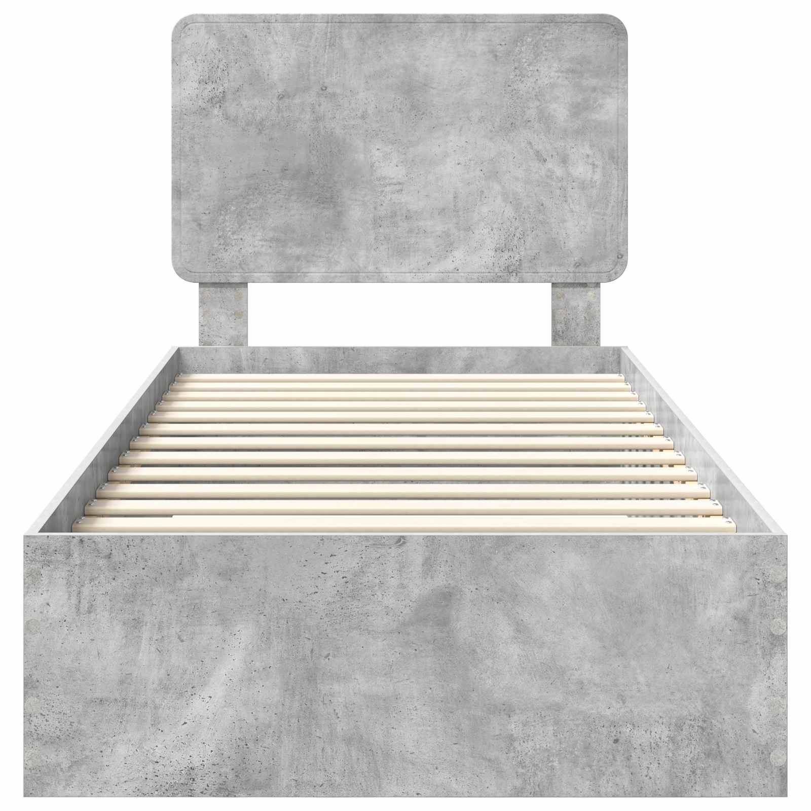 Cadre de lit Gris béton 90 x 190 cm Bois d'ingénierie - XIOS