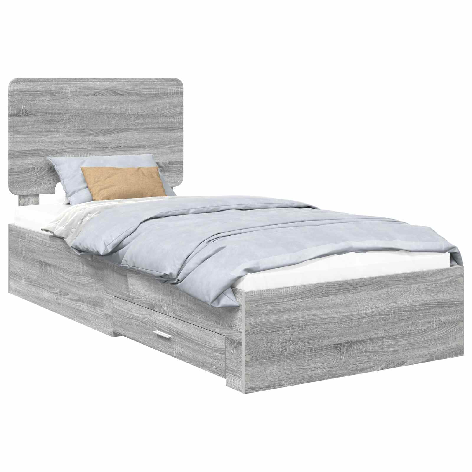 Cadre de lit Gris Sonoma 90 x 190 cm Bois d'ingénierie - XIOS