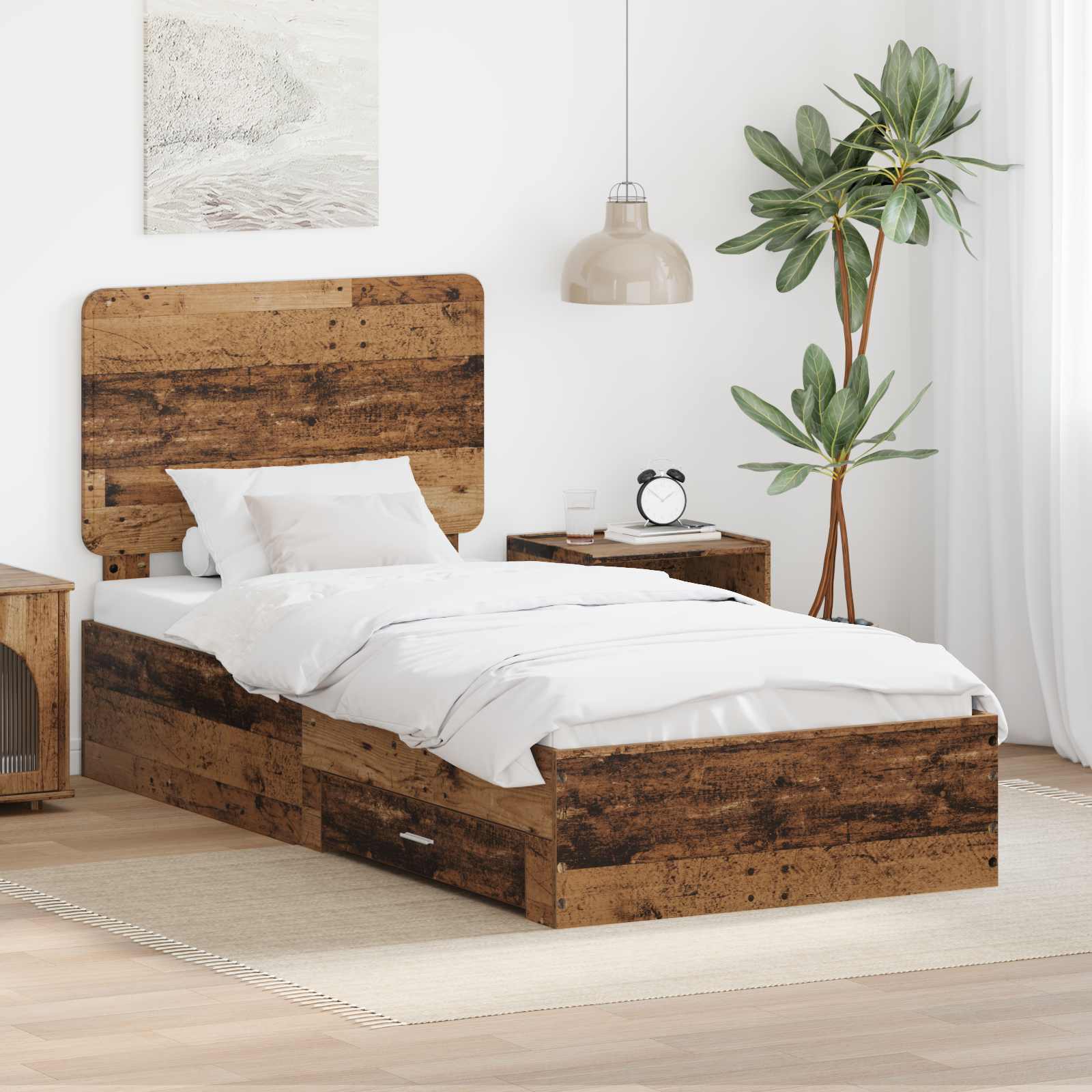 Cadre de lit Bois ancien 90 x 190 cm Bois d'ingénierie - XIOS